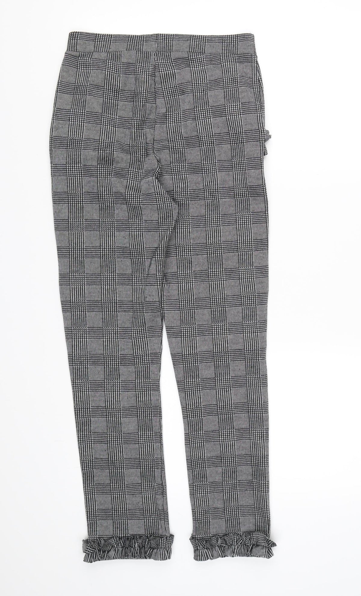 TU Womens Grey Check  Trousers  Size 8 L25 in