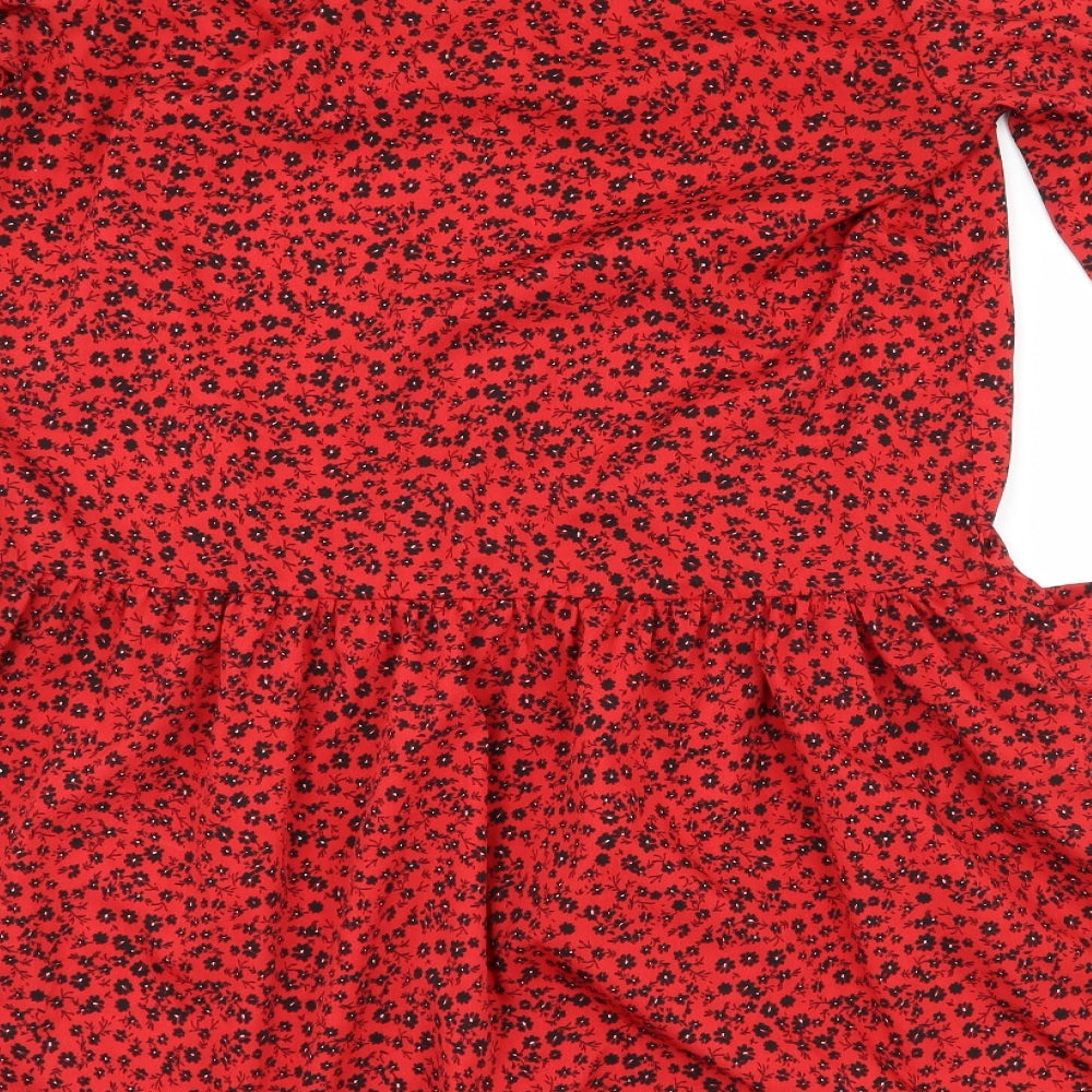 influence Womens Red Floral  Skater Dress  Size 10