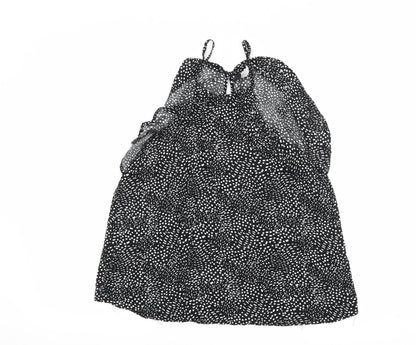 Additional front view of H&M women’s black polka dot camisole tank, size UK 12