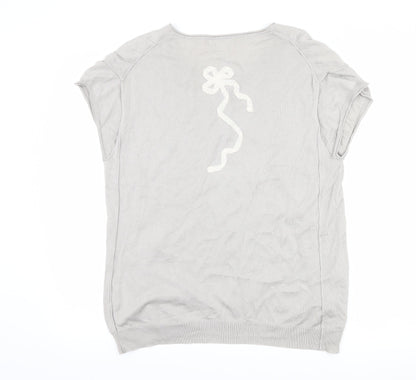 Back view of See U Soon women’s grey basic t-shirt, size M