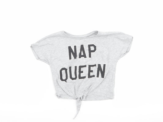 Minoti Girls Grey   Basic T-Shirt Size 4-5 Years  - Nap Queen