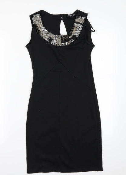 Front view of Atmosphere women’s black bodycon, size UK 8
