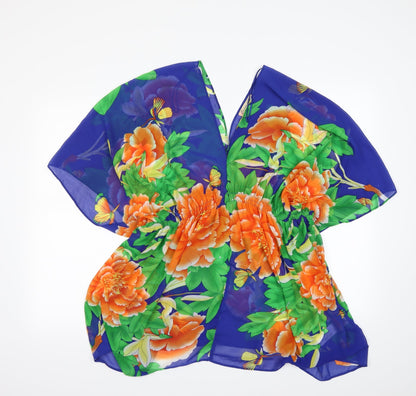 Additional front view of Cameo Rose women’s multicoloured floral basic blouse, size UK 10