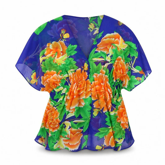 cameo rose Womens Multicoloured Floral  Basic Blouse Size 10