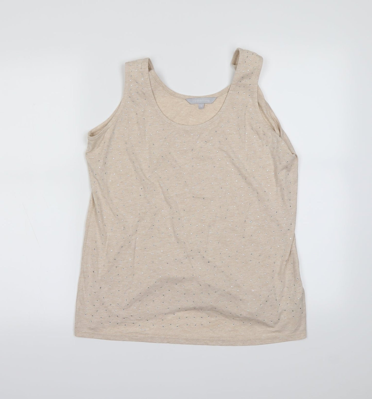 Redherring  Womens Beige Polka Dot  Basic Tank Size 16