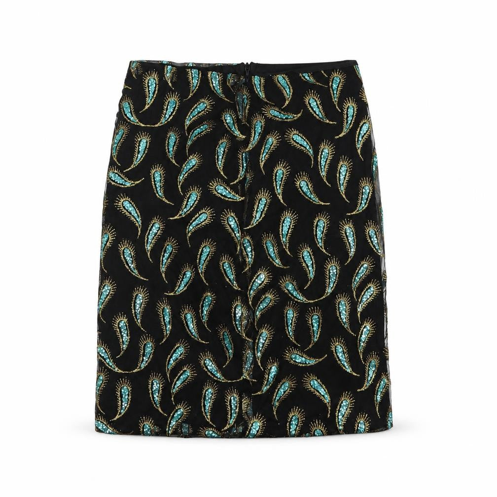 Preworn Womens Ivory Animal Print  Mini Skirt Size S