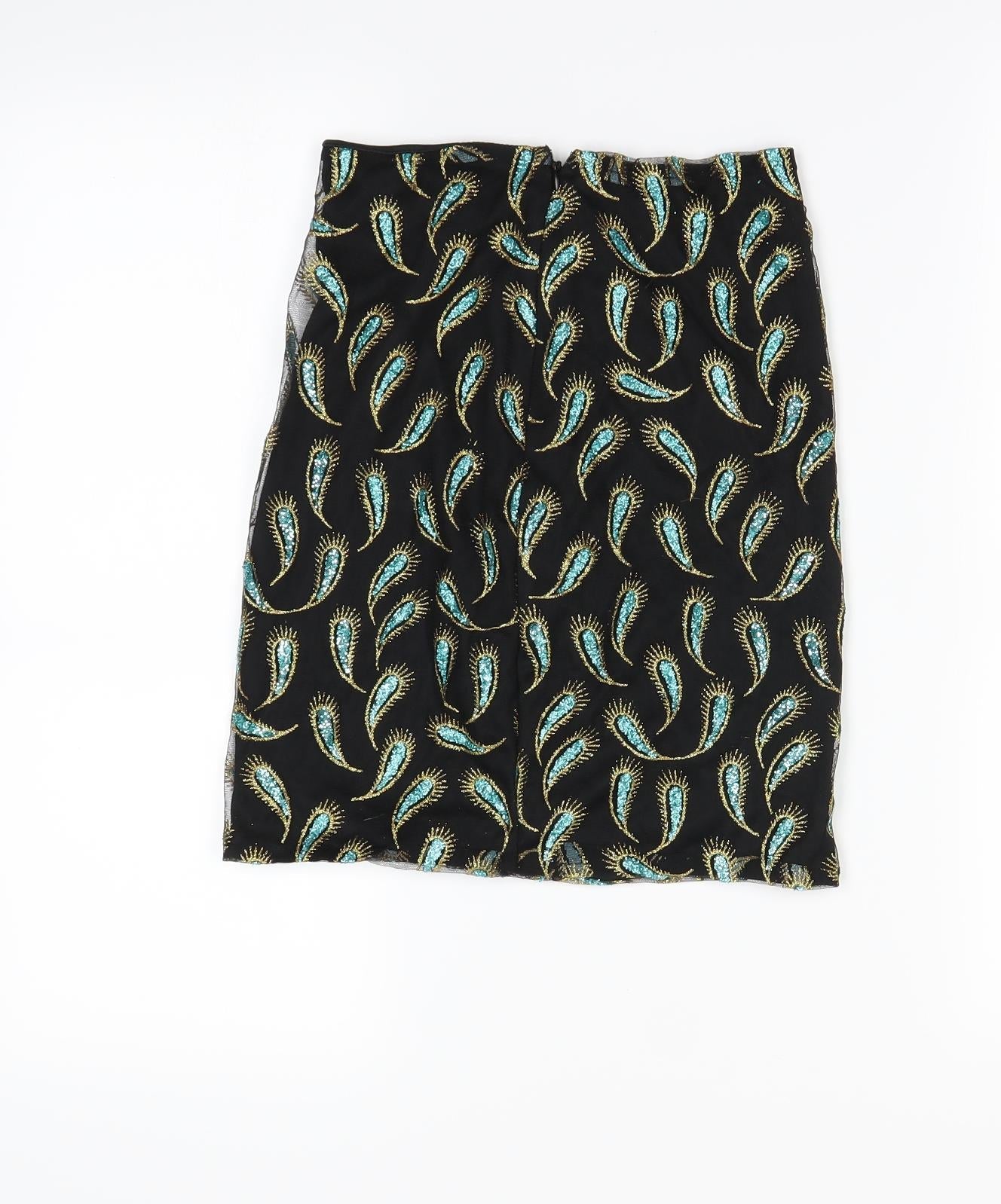 Preworn Womens Ivory Animal Print  Mini Skirt Size S