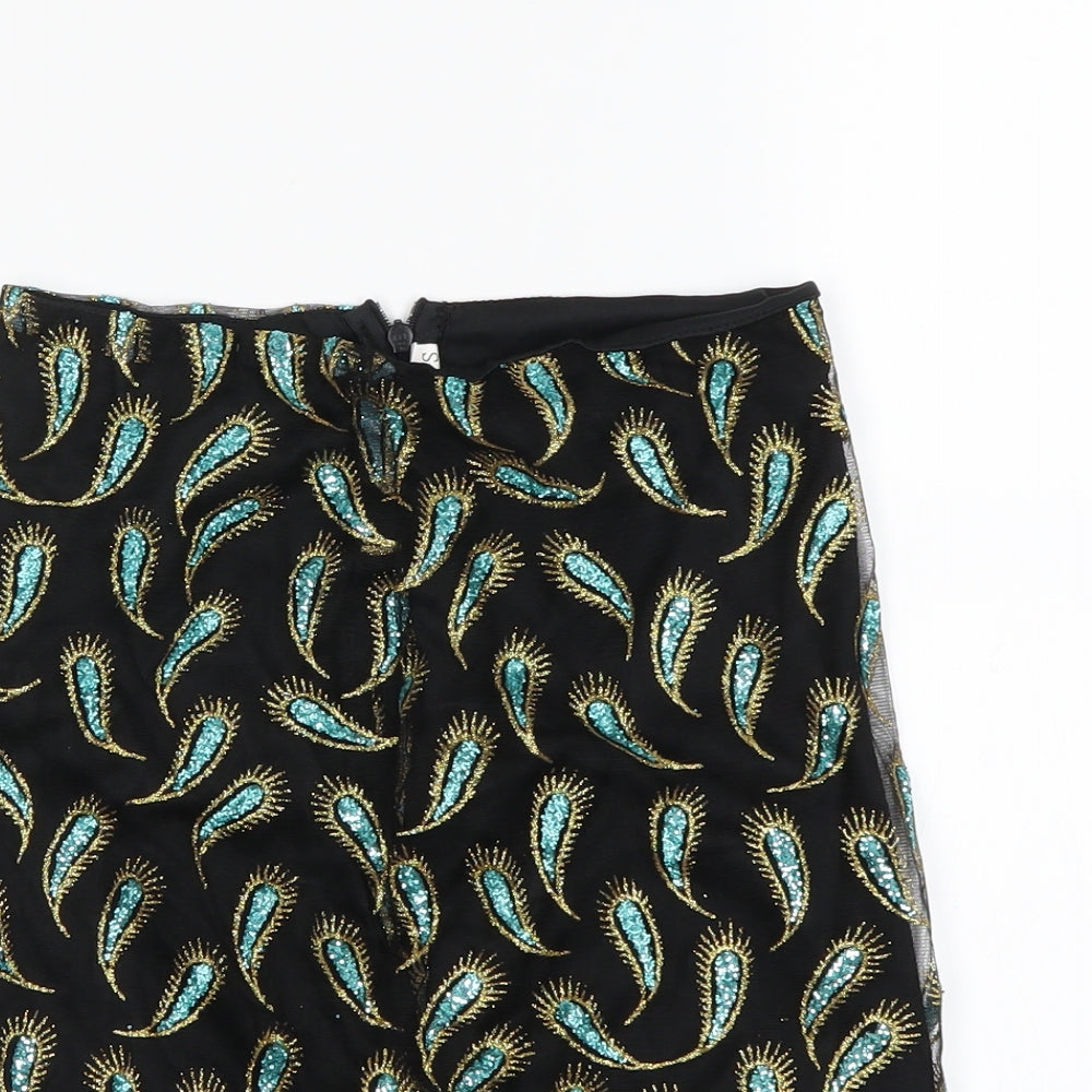 Preworn Womens Ivory Animal Print  Mini Skirt Size S
