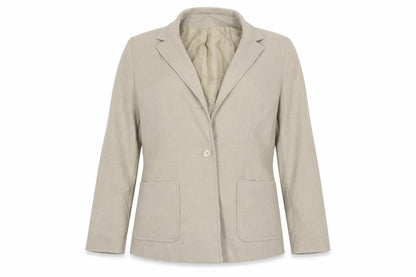 Front view of Debenhams women’s beige ikat jacket blazer, size UK 12
