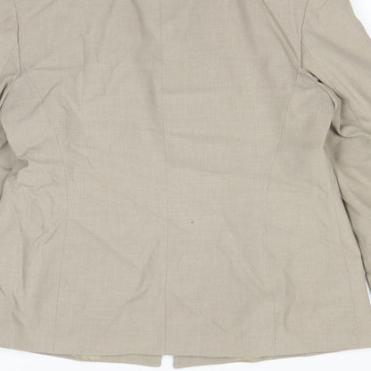 Brand and care label for Debenhams women’s beige ikat jacket blazer, size UK 12