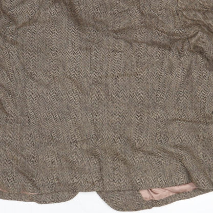 Brand and care label for Next women’s beige jacket coatigan, size UK 14