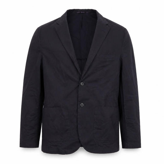 Front view of French Connection men’s blue jacket suit jacket, size L