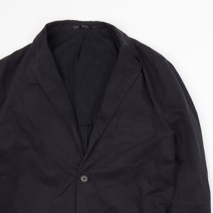 Close-up detail of French Connection men’s blue jacket suit jacket, size L