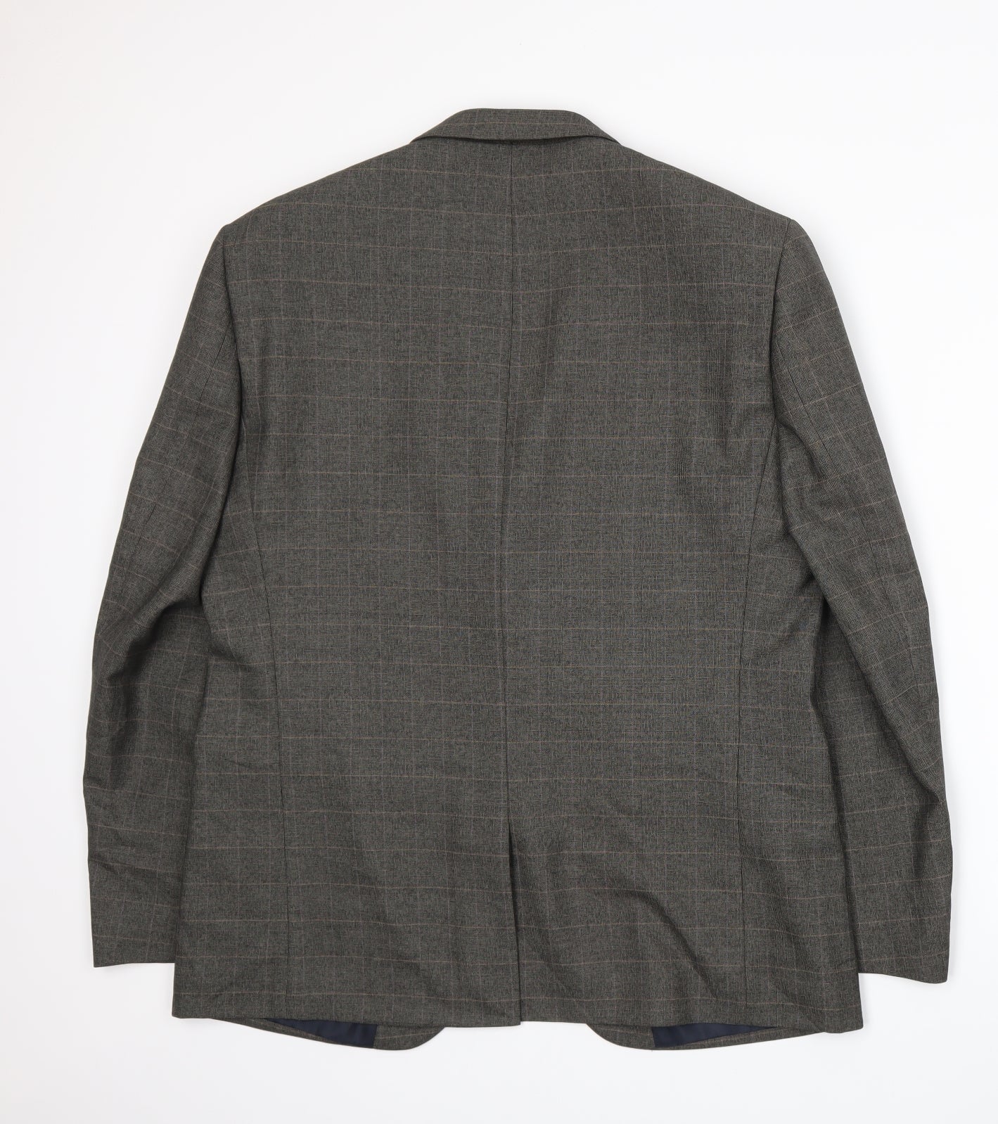 NEXT Mens Grey Plaid  Jacket Suit Jacket Size L