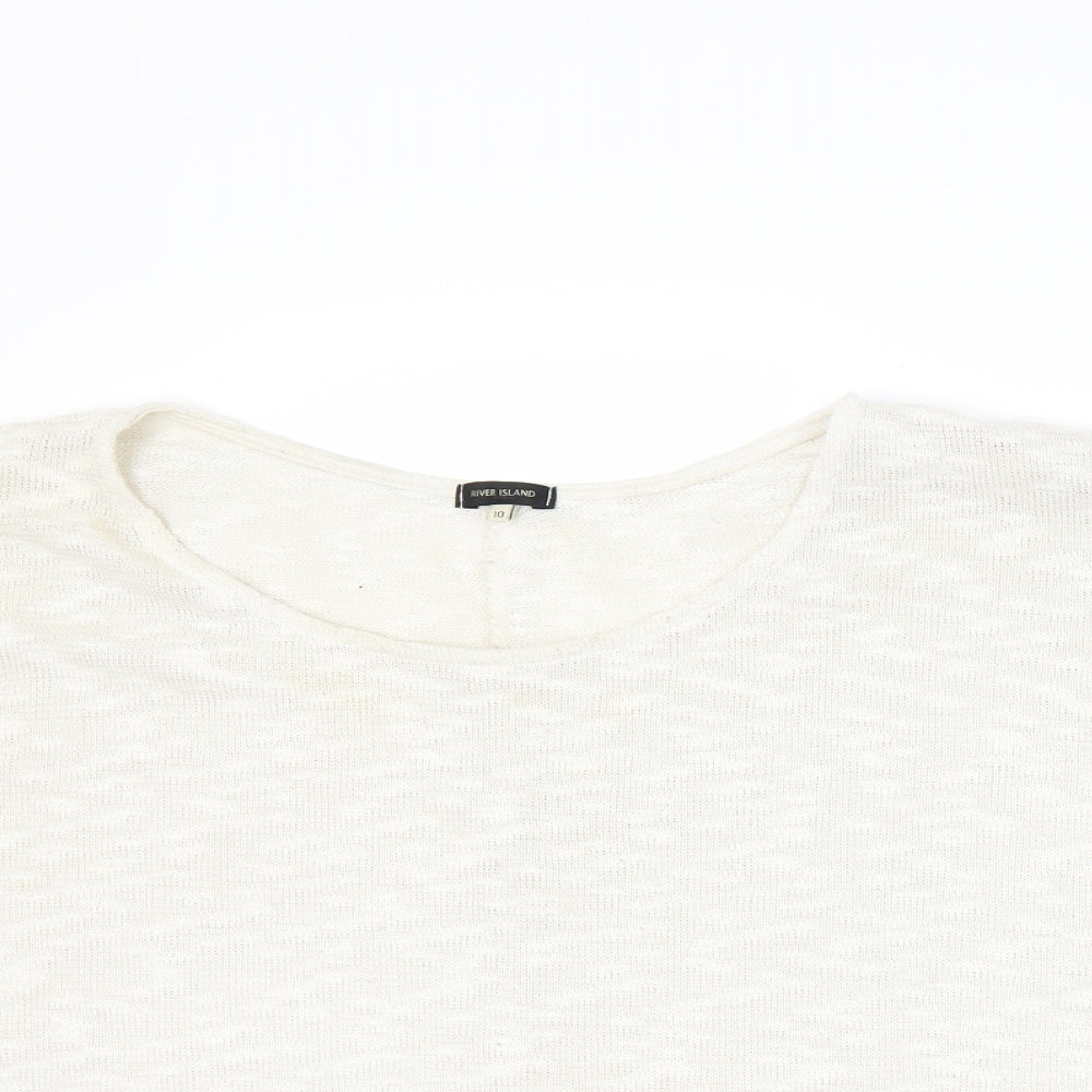 River Island Womens White   Pullover Jumper Size 10