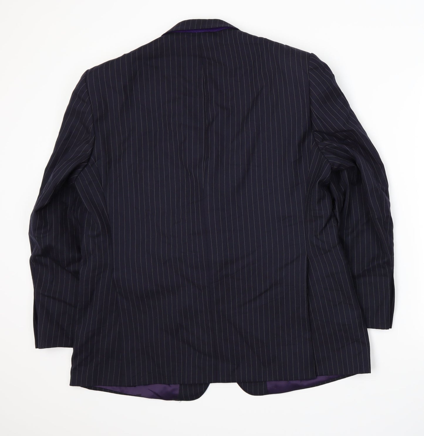 Paul Costelloe Mens Blue Striped  Jacket Suit Jacket Size XL