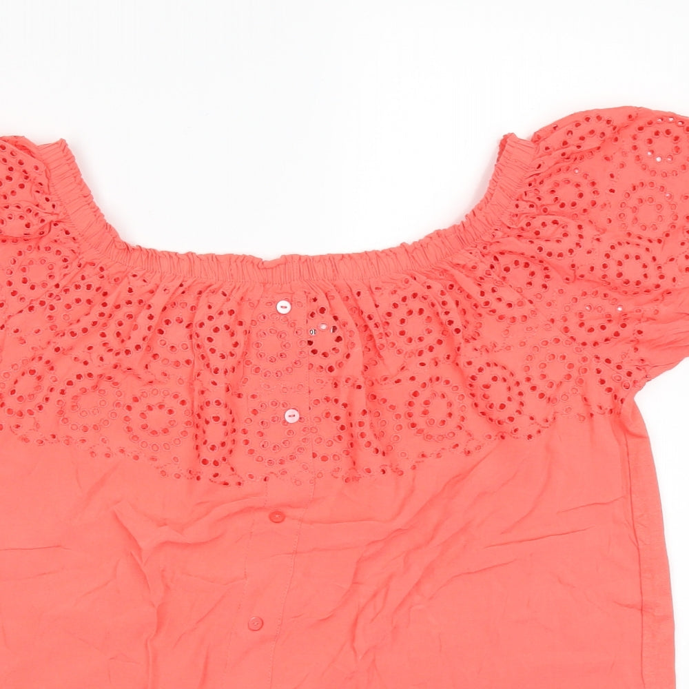 George Womens Orange   Basic Blouse Size 10