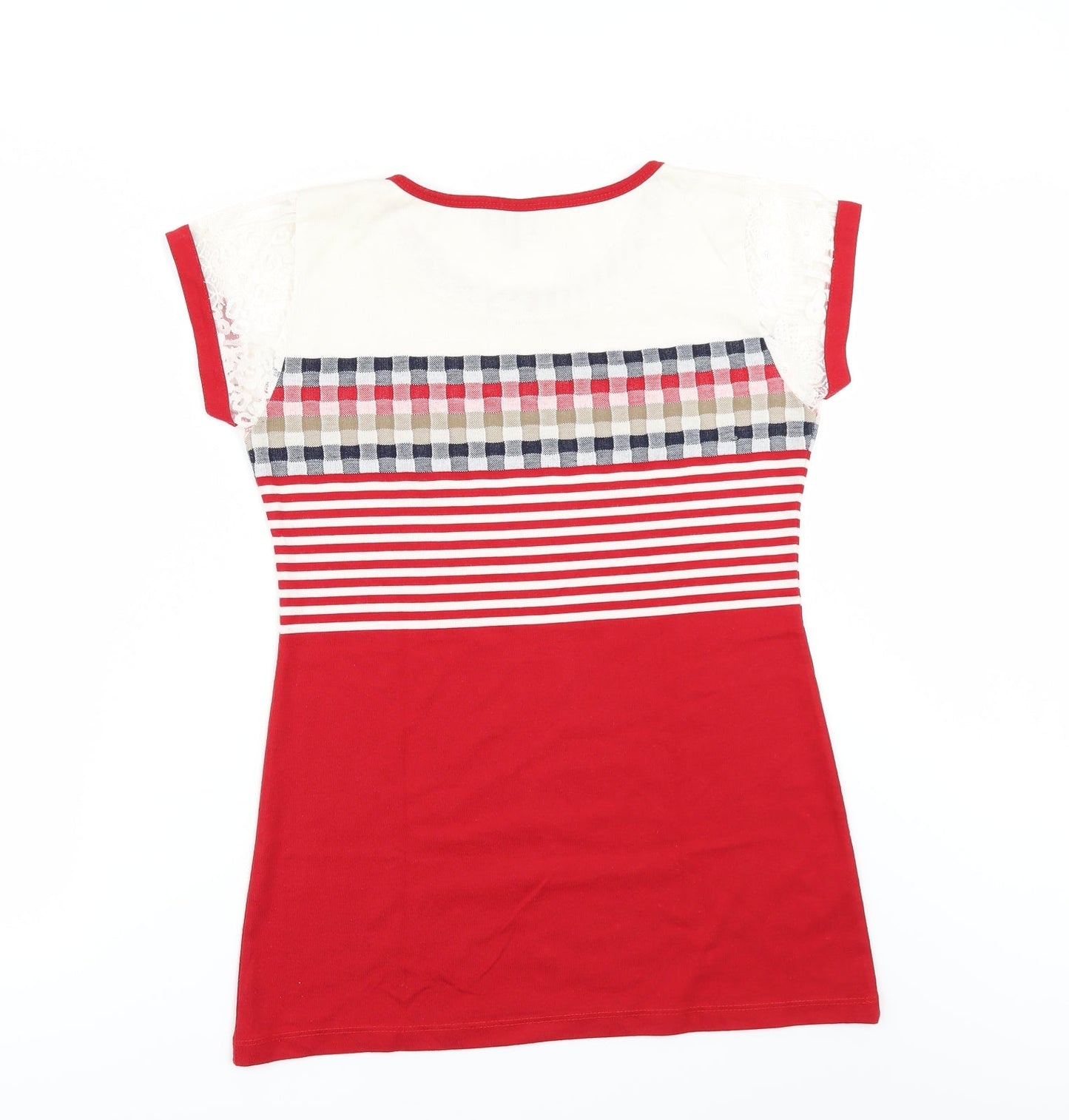 ZOLA Womens Red Striped  Basic T-Shirt Size XL