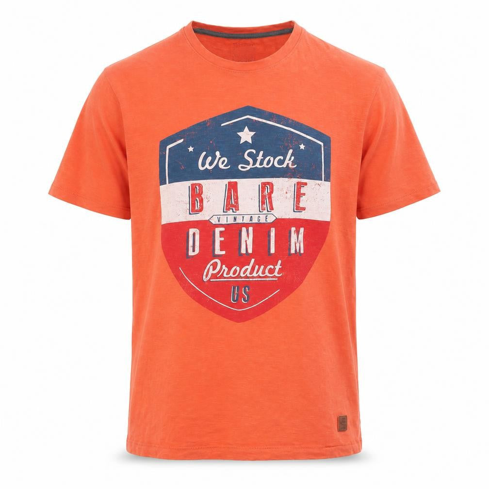 Bare Denim Mens Orange    T-Shirt Size L