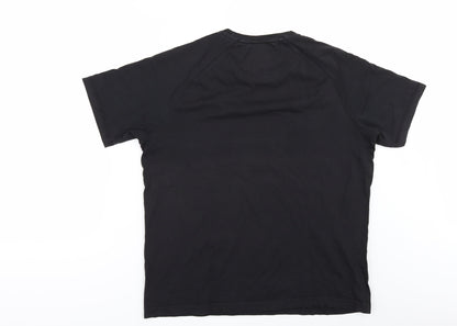 Back view of pro dynamics women’s black basic t-shirt, size XL