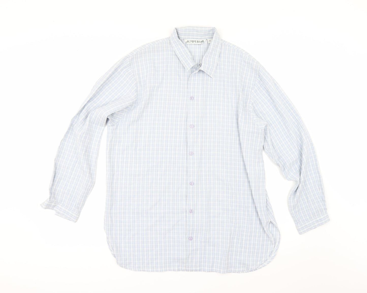 Jumpers Womens Blue Check  Tunic Button-Up Size M