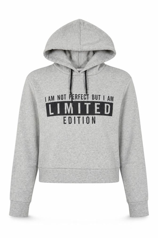 Style Plus Womens Grey   Pullover Hoodie Size S  - I Am Not Perfect But I Am Limited Edition