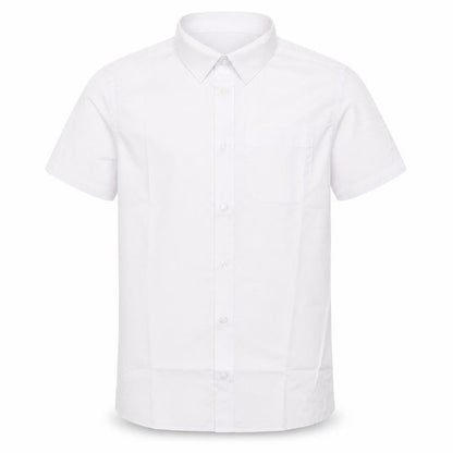 Front view of F&F boys’ white basic button-up, size 10-11, years