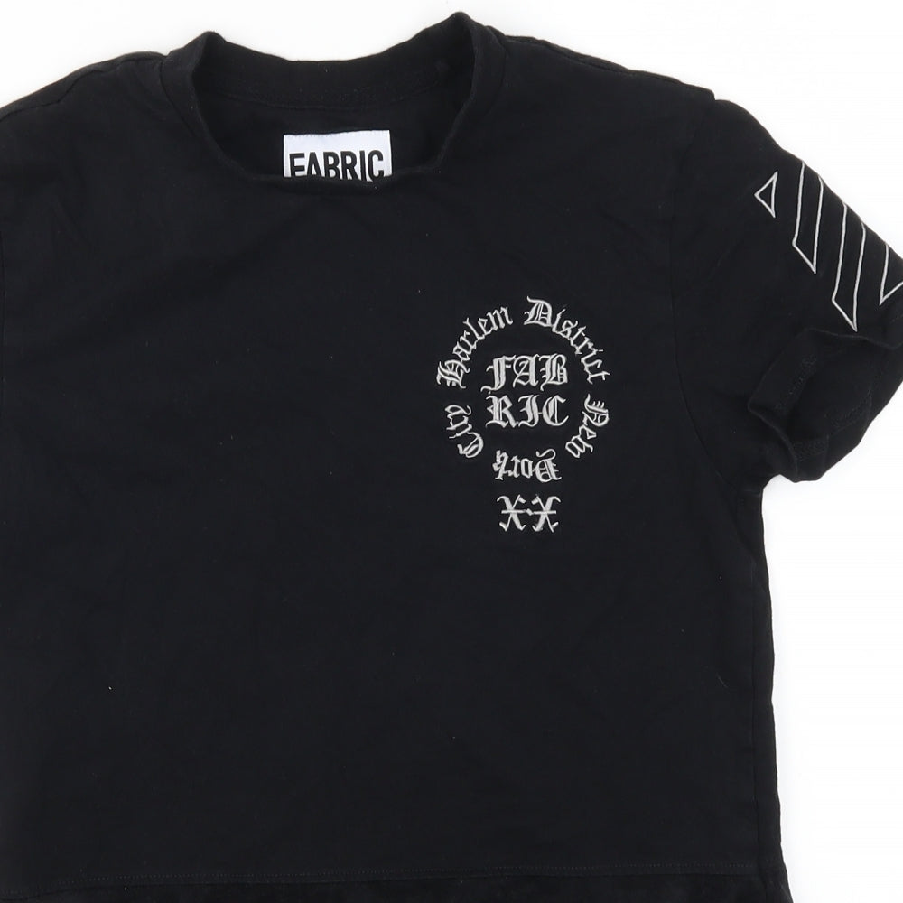 Fabric Womens Black   Basic T-Shirt Size XS  - Harlem District