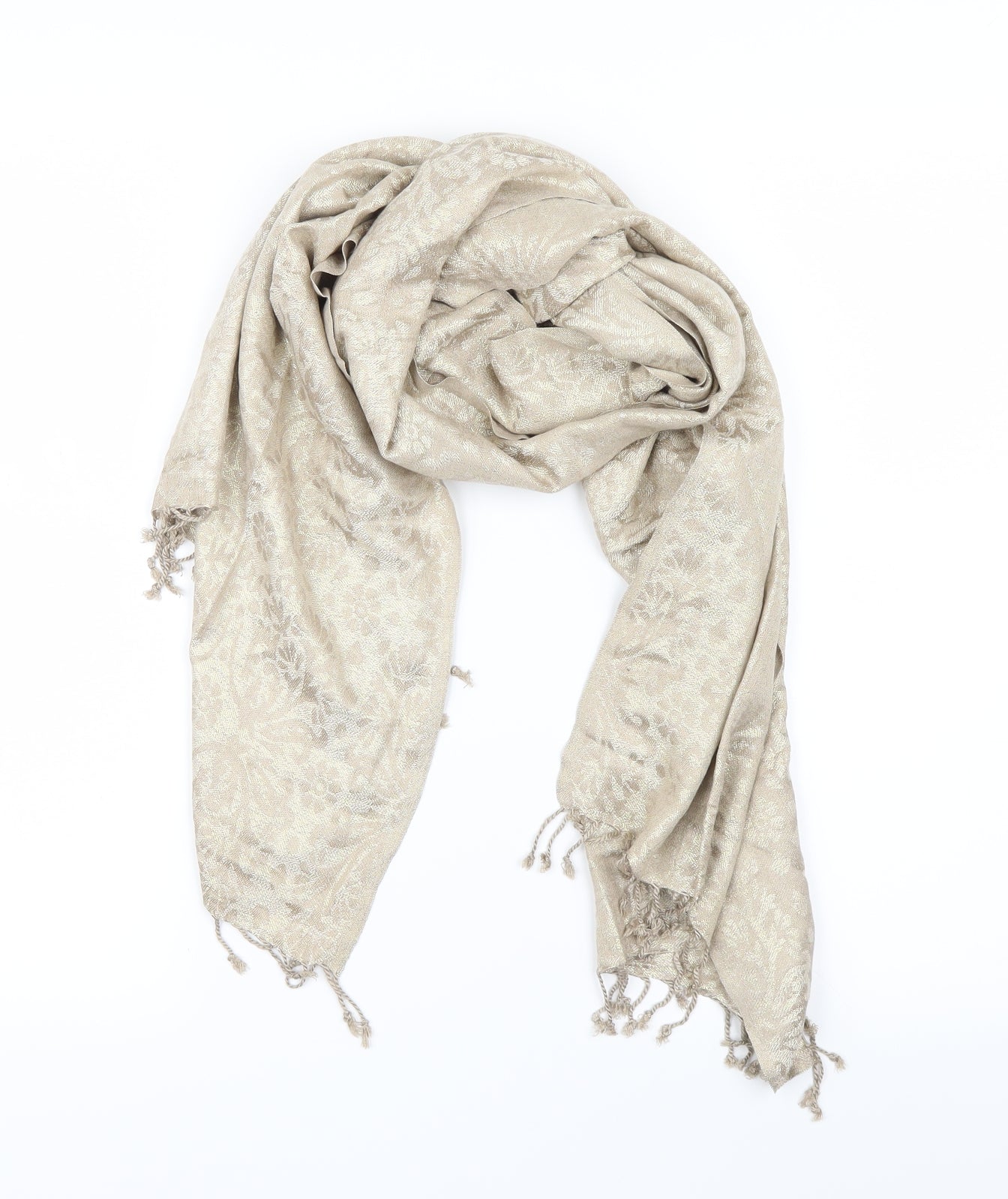 Preworn Womens Gold Geometric   Scarf