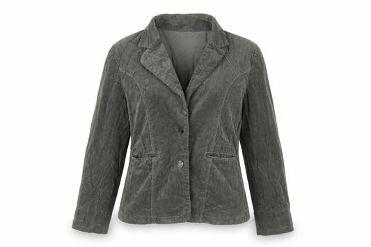Front view of Bonmarché women’s green jacket, size UK 12