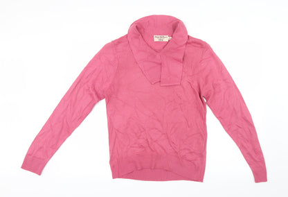 Additional front view of EWM women’s pink knit jumper, size UK 10