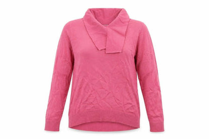 Front view of EWM women’s pink knit jumper, size UK 10