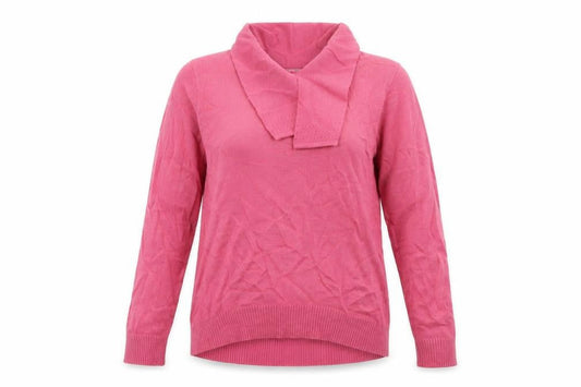 Front view of EWM women’s pink knit jumper, size UK 10