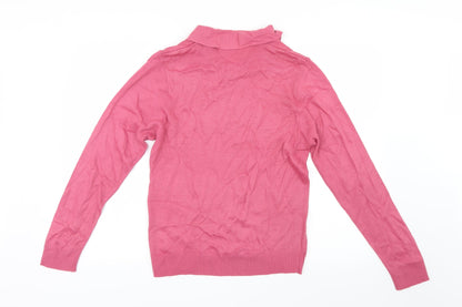 Back view of EWM women’s pink knit jumper, size UK 10