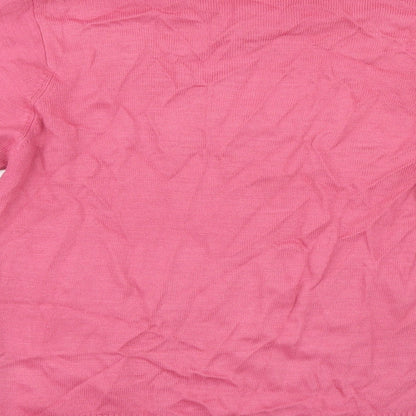 Brand and care label for EWM women’s pink knit jumper, size UK 10