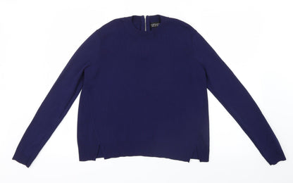 Additional front view of Topshop women’s blue knit jumper, size UK 8