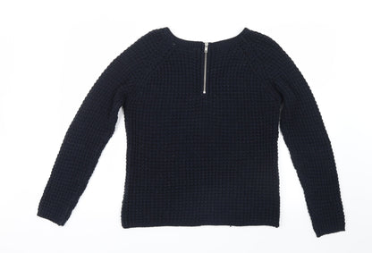 Back view of Only women’s blue knit jumper, size M