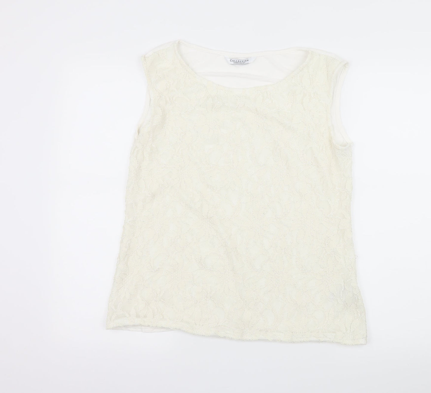 Debenhams Womens Ivory  Lace Basic T-Shirt Size 16