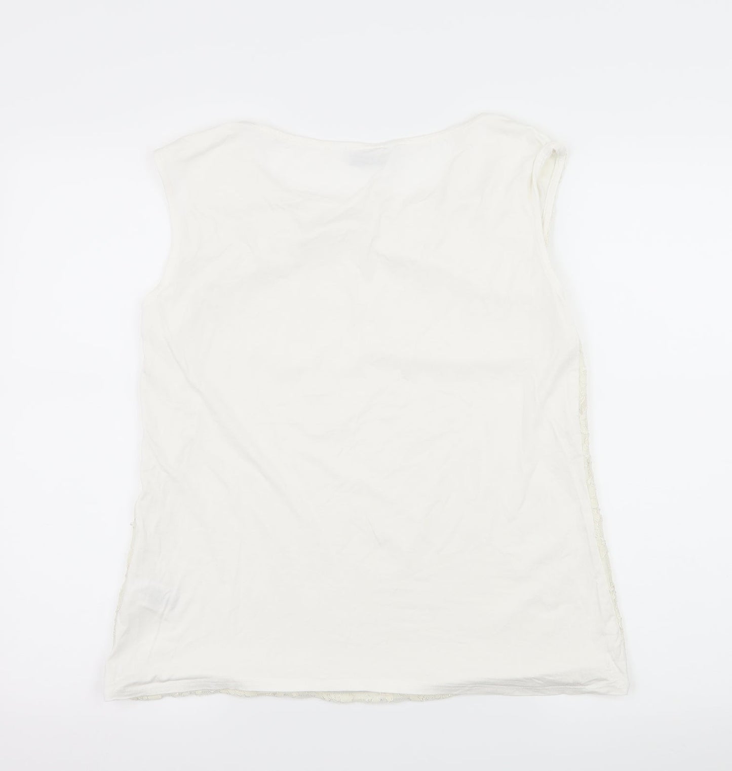 Debenhams Womens Ivory  Lace Basic T-Shirt Size 16