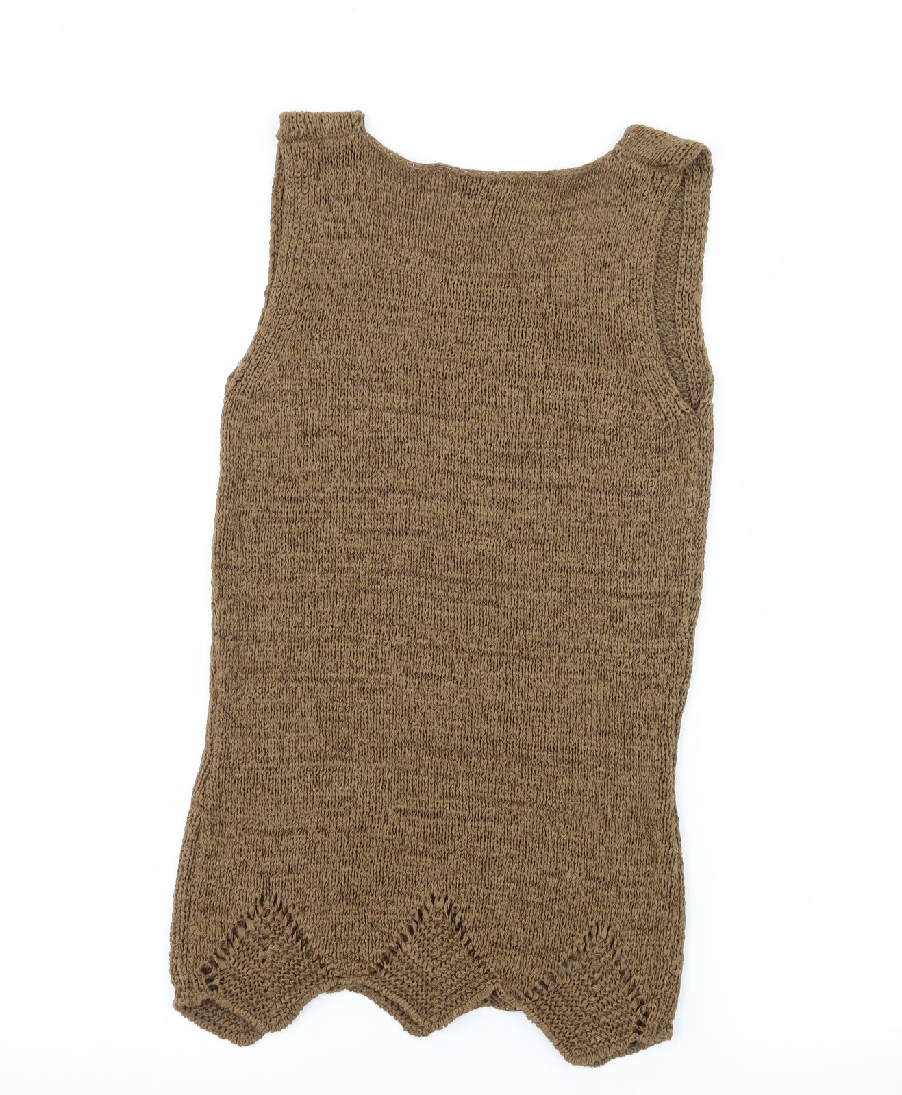 Bisou Womens Brown  Knit Basic Tank Size M