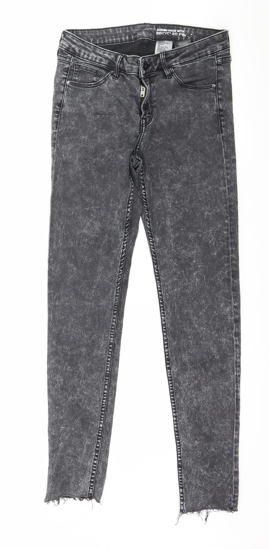 Denim & Co. Womens Grey  Denim Skinny Jeans Size 28 in L27 in - Acid wash
