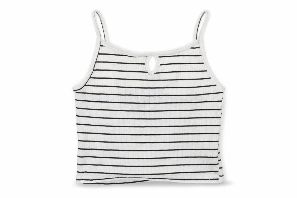 Primark Girls White Striped Jersey Camisole Tank Size 8 Years