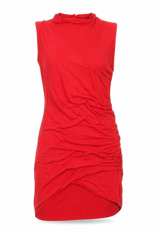 PRETTYLITTLETHING Womens Red  Jersey Bodycon  Size 4  - Cut Out Neckline