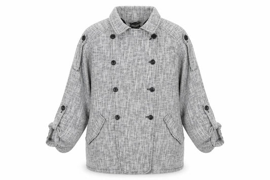 Front view of New Look women’s grey jacket, size UK 14