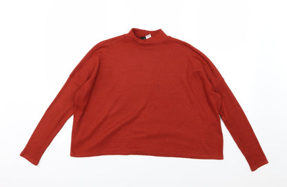 Additional front view of Divided by H&M women’s brown knit jumper, size S