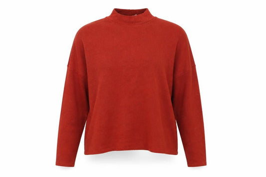 Front view of Divided by H&M women’s brown knit jumper, size S
