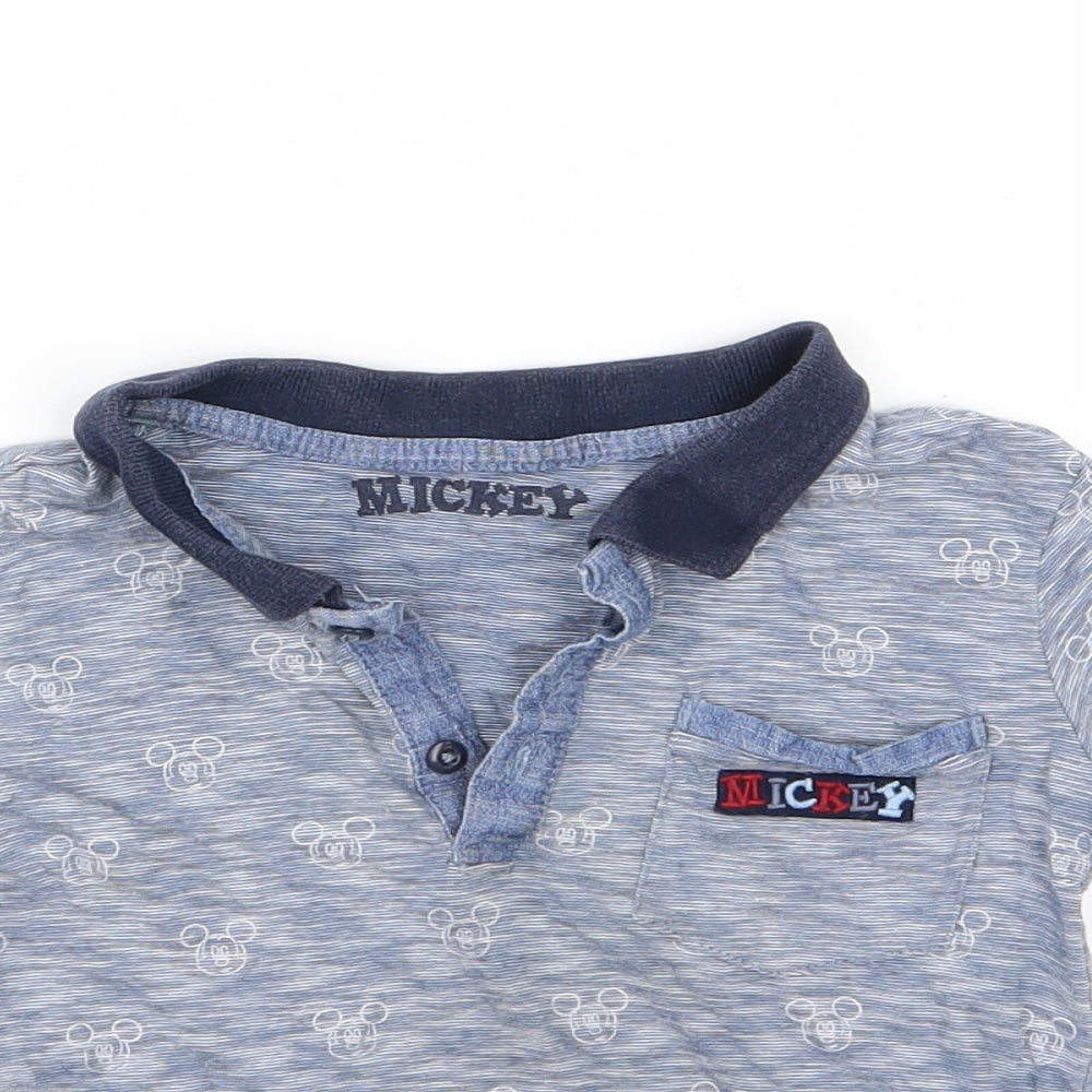 Matalan Boys Blue  Jersey Basic Polo Size 3-4 Years  - mickey mouse