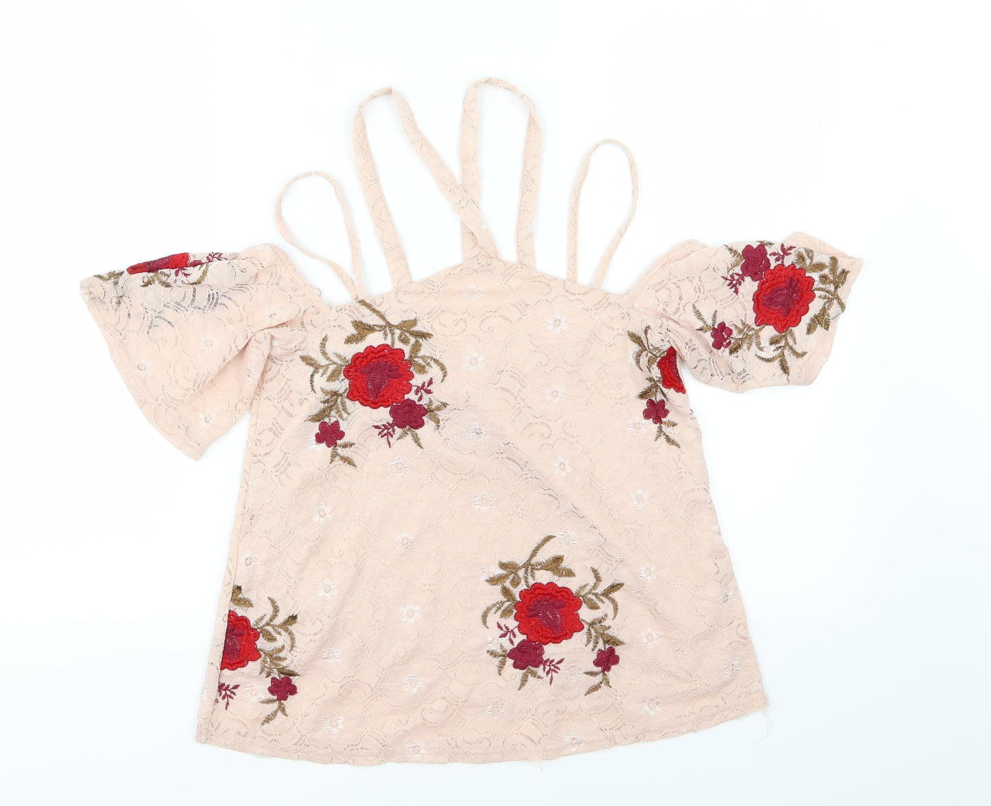 River Island Womens Pink Floral  Basic Blouse Size 6
