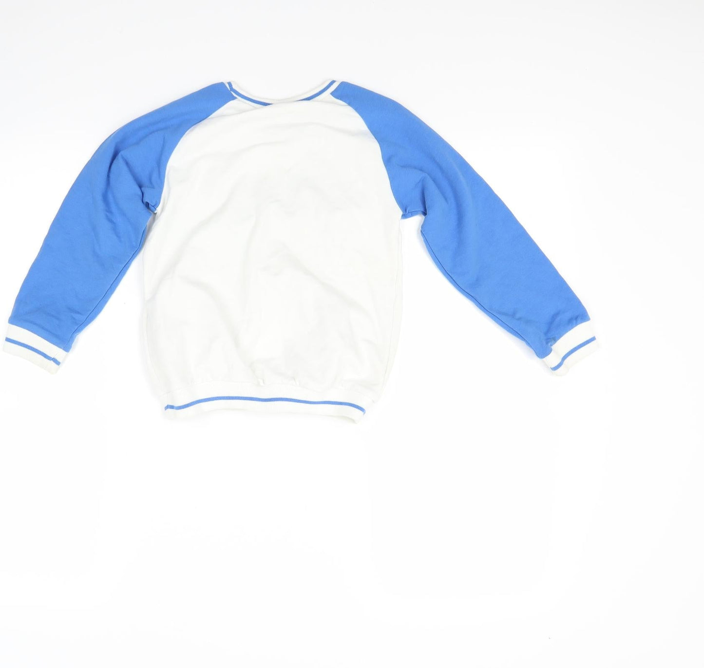 Preworn Boys White   Pullover Sweatshirt Size 6-7 Years