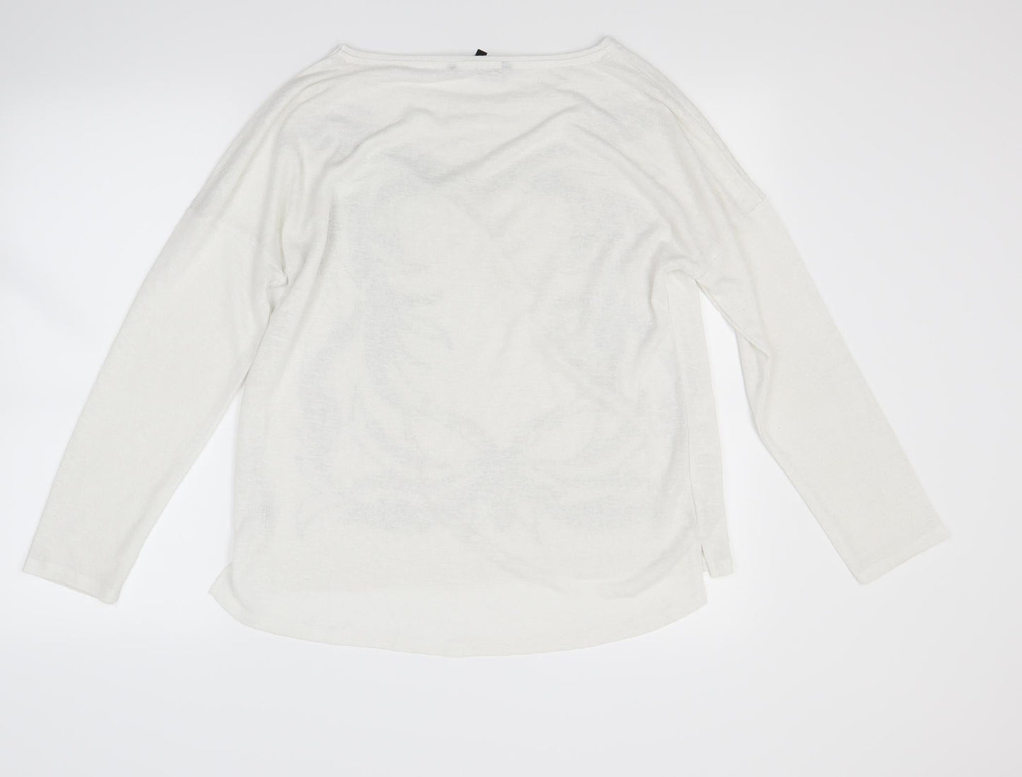 elogy Womens White   Pullover Jumper Size M
